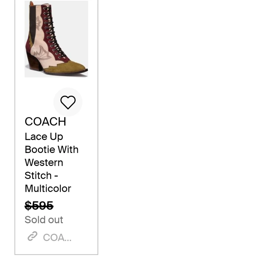 Deadstock Coach lace up bootie - Picture 6 of 16
